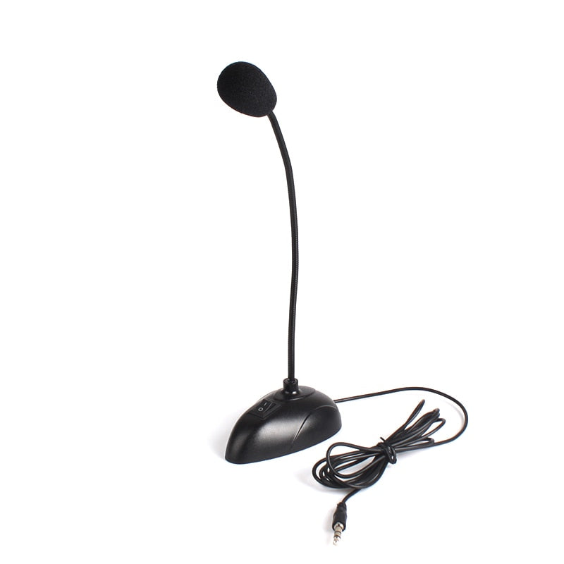 3.5mm Plug Flexible Stand Mini Studio Speech Microphone Gooseneck Wired Microphone for PC YouTube Video Skype Chatting Gaming