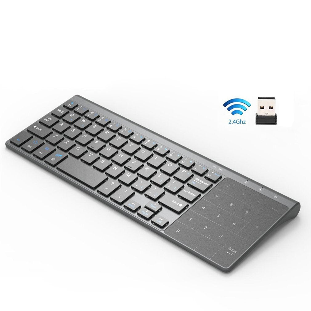 Thin 2.4Ghz Usb Wireless Mini Keyboard With Number Touchpad Numeric Keypad For Tablet Desktop Laptop Pc