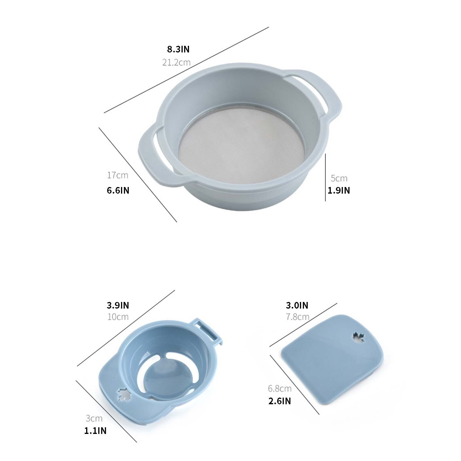 Practical Flour Sieve Mixing Bowl Kitchen Gadgets Pizza Making Gadgets Multifunctional flour sieve Kitchen free blender