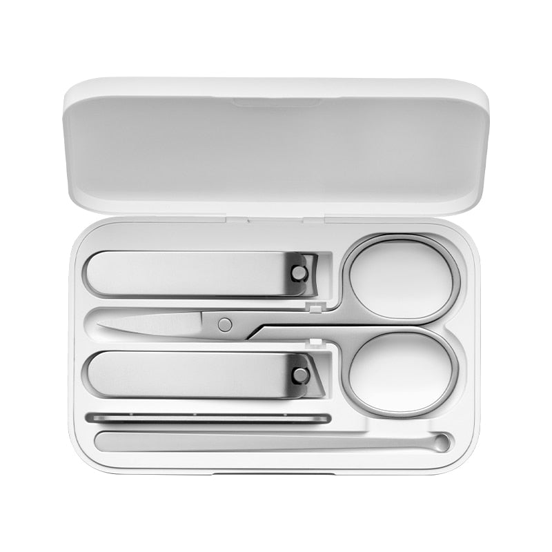 Xiaomi Mijia 5pcs Stainless Steel Nail Clippers Set Trimmer Pedicure Care Clippers Earpick Nail File Beauty Trimmer Professional