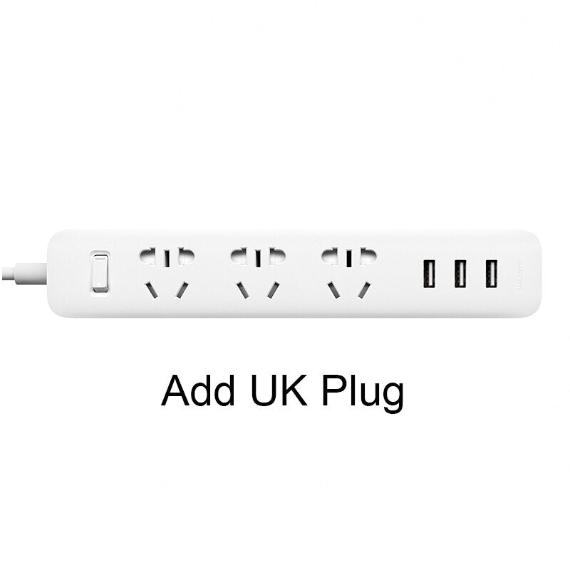 Xiaomi power strip With 3 USB Extension Socket Plug Fast Charging Power Multifunctional Strip 10A 250V 2500W plug patch board