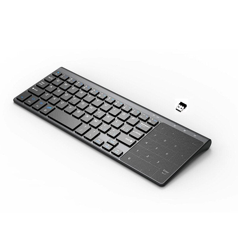 Mini 2.4G Wireless 59 Keys Keyboard Portable Built-in English/Russia / Spanish Keyboard With Numpad And Touchpad For Windows PC