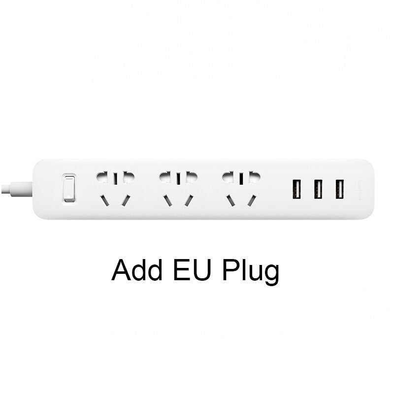 Xiaomi power strip With 3 USB Extension Socket Plug Fast Charging Power Multifunctional Strip 10A 250V 2500W plug patch board