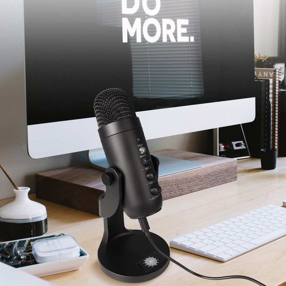 USB Condenser Microphone for Computer PC Mobile Phone Singing Gaming Streaming Podcasting Recording Mic with Monitor
