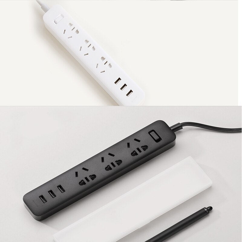 Xiaomi power strip With 3 USB Extension Socket Plug Fast Charging Power Multifunctional Strip 10A 250V 2500W plug patch board