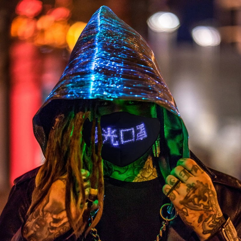 LED Luminous Mask Mobile Phone APP Edit Pattern Text Bungee Advertising Display Masks Module Matrix Programmable Christmas Gift