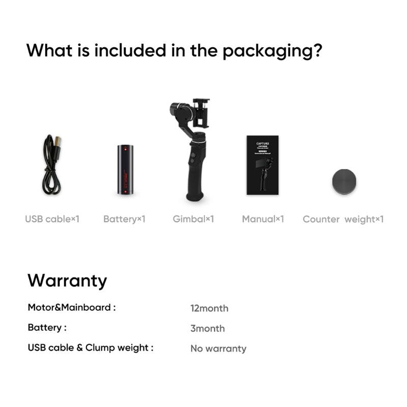 1Set 3 Axis Handheld Gimbal Stabilizer for Sam-sung iPhone Smartphone for Go-pro Action Camera Accessories