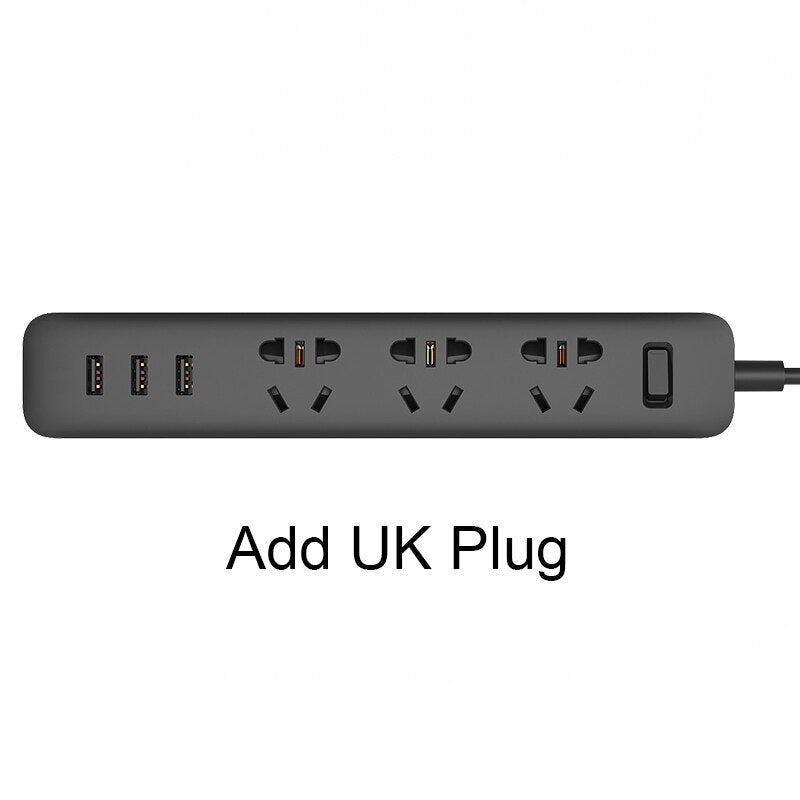 Xiaomi power strip With 3 USB Extension Socket Plug Fast Charging Power Multifunctional Strip 10A 250V 2500W plug patch board