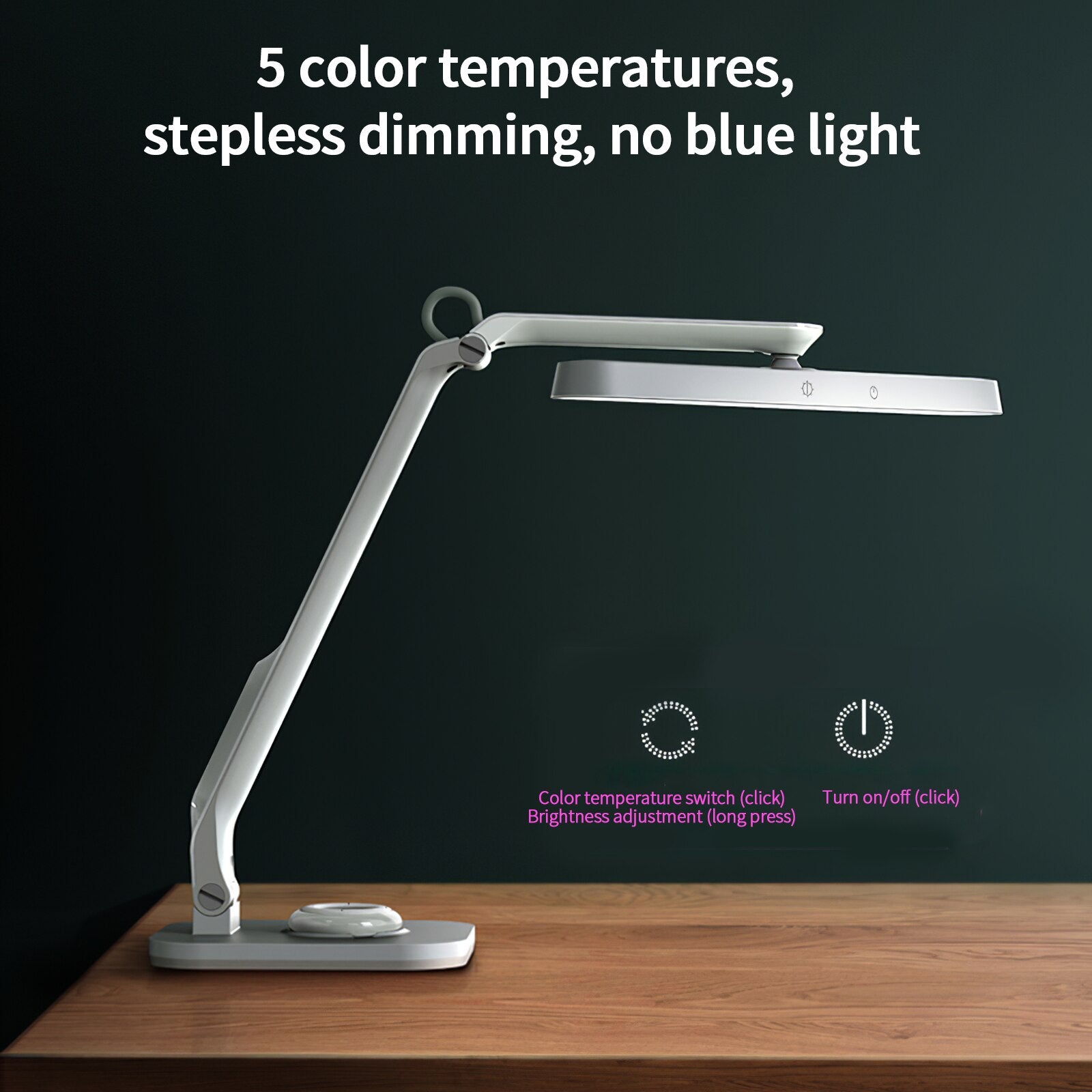 Foldable LED Night Lights Dimmable Remote Control Built-In Lithium Battery USB Charging Natural Warm White Desk Lamp For Bedroom