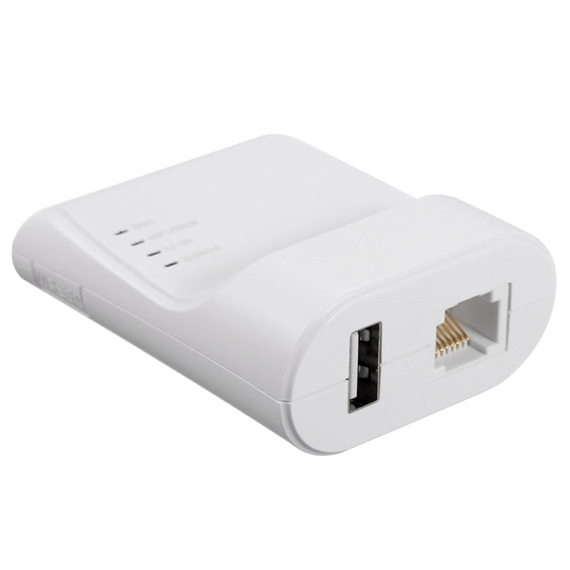 Wifi Ethernet Usb Printe Server Adapter Auto Queue Connect over Wifi&100M Lan for Usb Printer Laptop Pc EU Plug