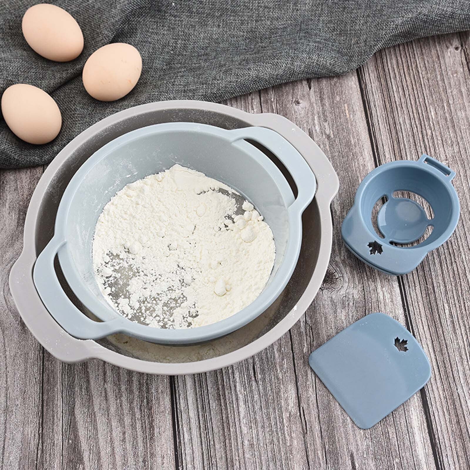 Practical Flour Sieve Mixing Bowl Kitchen Gadgets Pizza Making Gadgets Multifunctional flour sieve Kitchen free blender