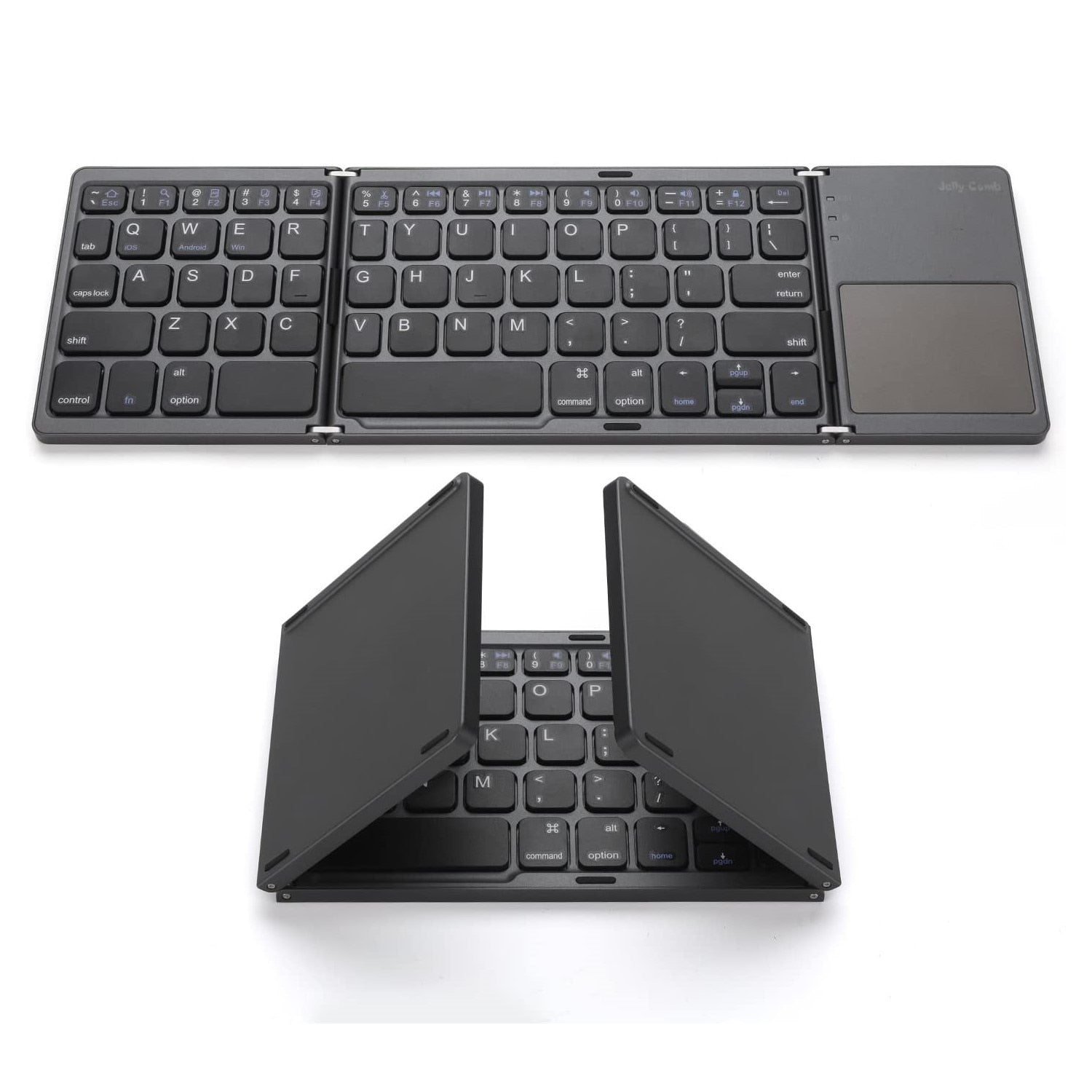 Foldable Bluetooth Keyboard, Portable Rechargable Mini Wireless Keyboard with Touchpad for Android, Windows, PC, Tablet