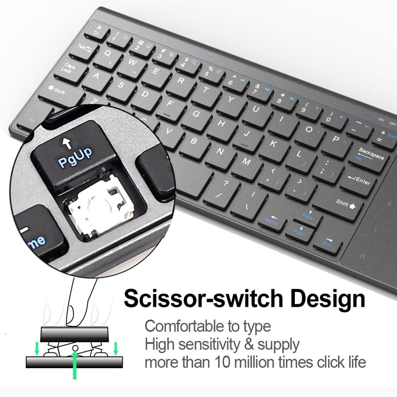 Jelly Comb 2.4G Wireless Keyboard with Number Touchpad Mouse Thin Numeric Keypad for Android Windows Desktop Laptop PC TV Box