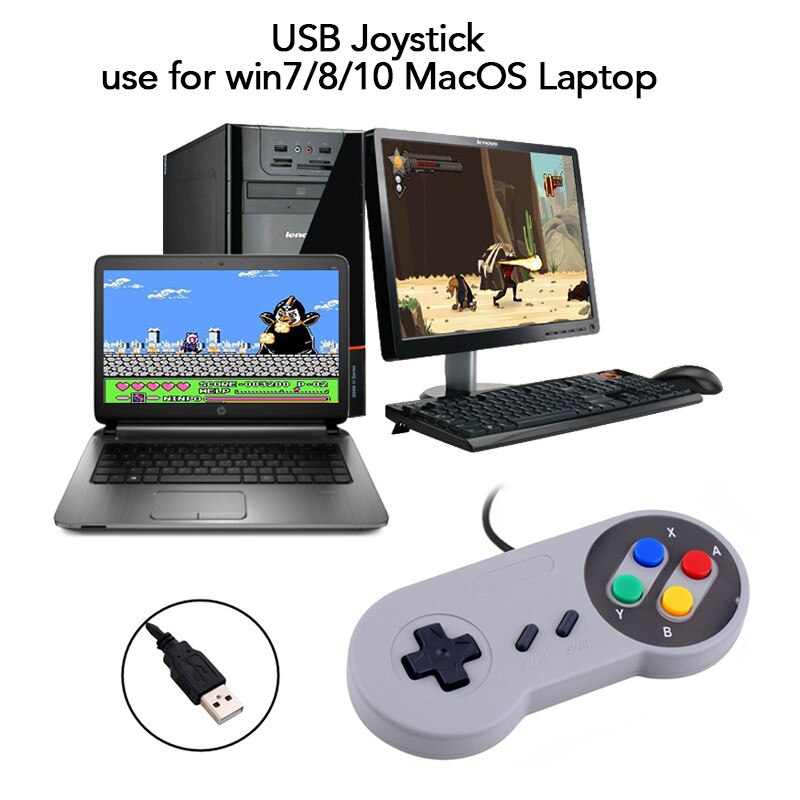Wired Gamepad USB Game Controller Gaming Joypad Joystick Control for PC Computer Laptop Gamer Black Game Console Boy Gift
