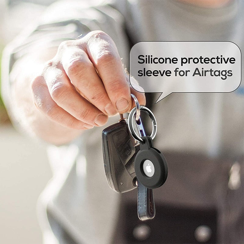 Silicone Protective Case For AirTag Key Finder ( Location Tracker ) 2021 Anti-Scratch Anti-Lost Protective Cover with Keychain
