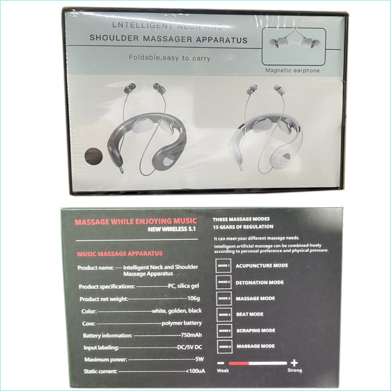 Smart Cervical Spine Massager Foldable Neck Massager With Bluetooth Music Wireless Neck Massage Sport Pain Relief Health Care
