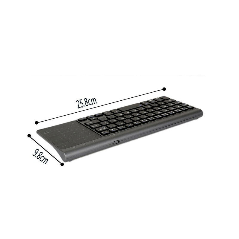 Mini 2.4G Wireless 59 Keys Keyboard Portable Built-in English/Russia / Spanish Keyboard With Numpad And Touchpad For Windows PC