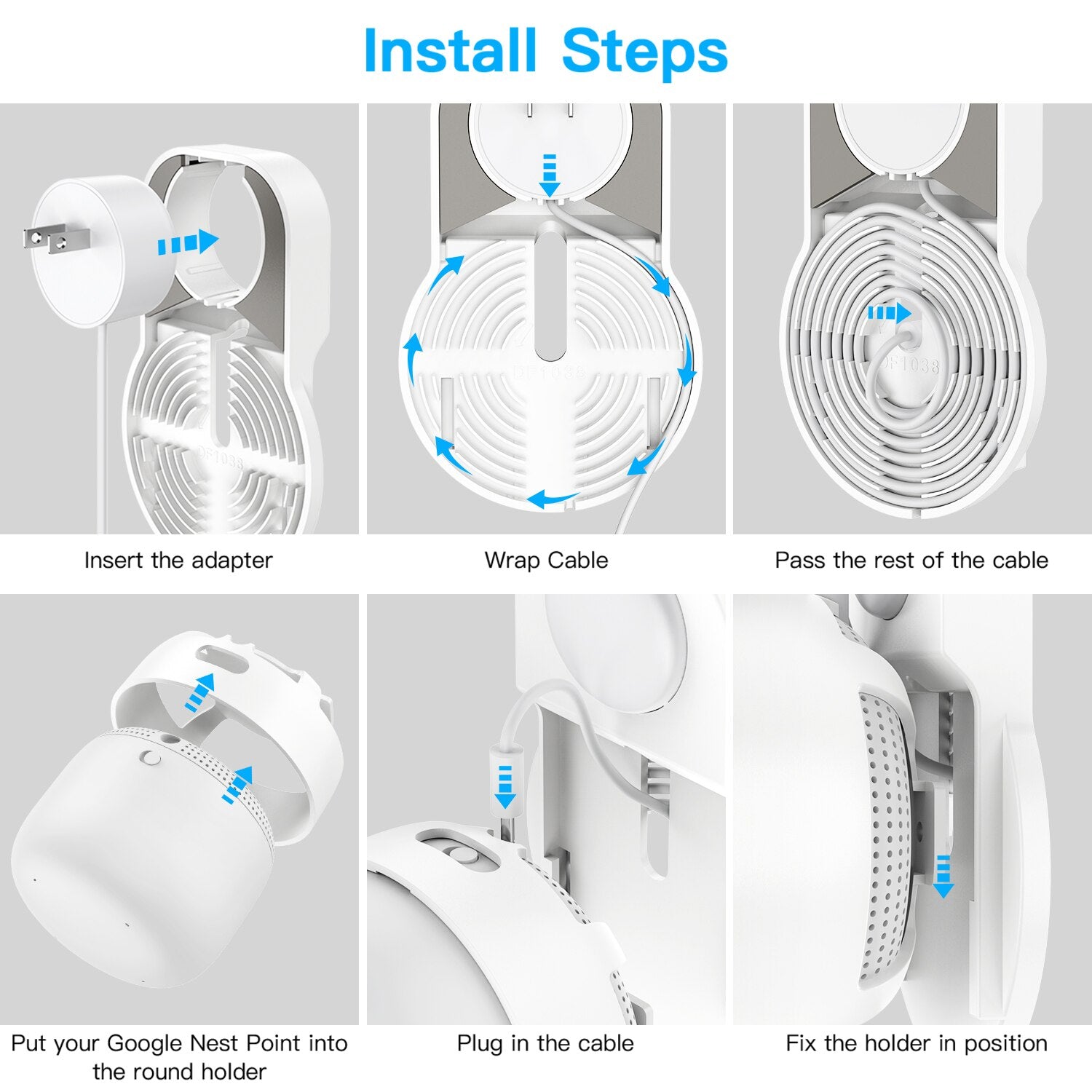 Outlet Wall Mount Holder for Google Nest WiFi Point Easy Installation and No Cord Clutter Holder Bracket No Screws, White