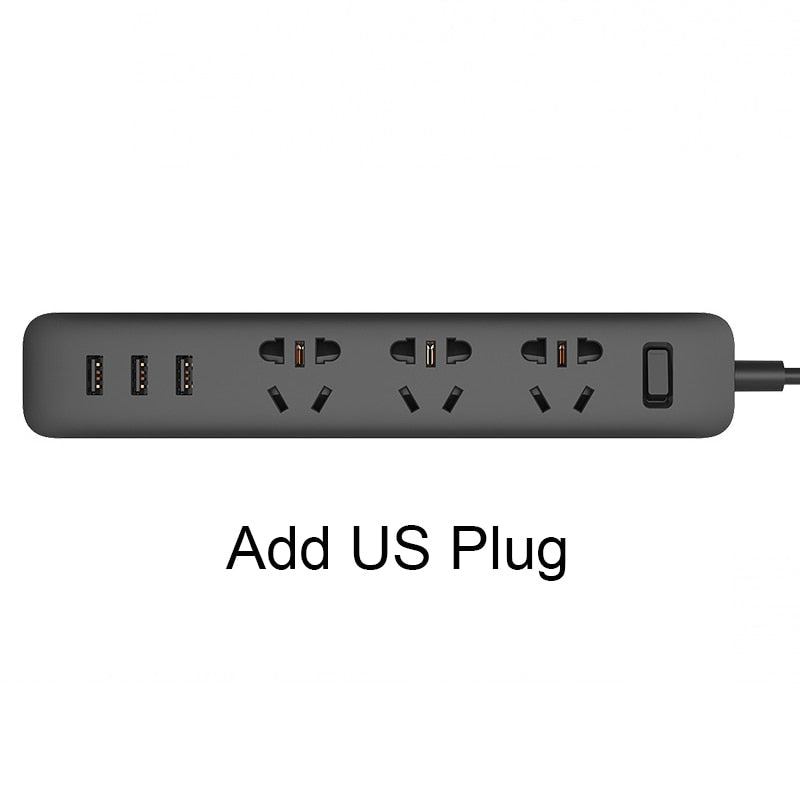 Xiaomi power strip With 3 USB Extension Socket Plug Fast Charging Power Multifunctional Strip 10A 250V 2500W plug patch board