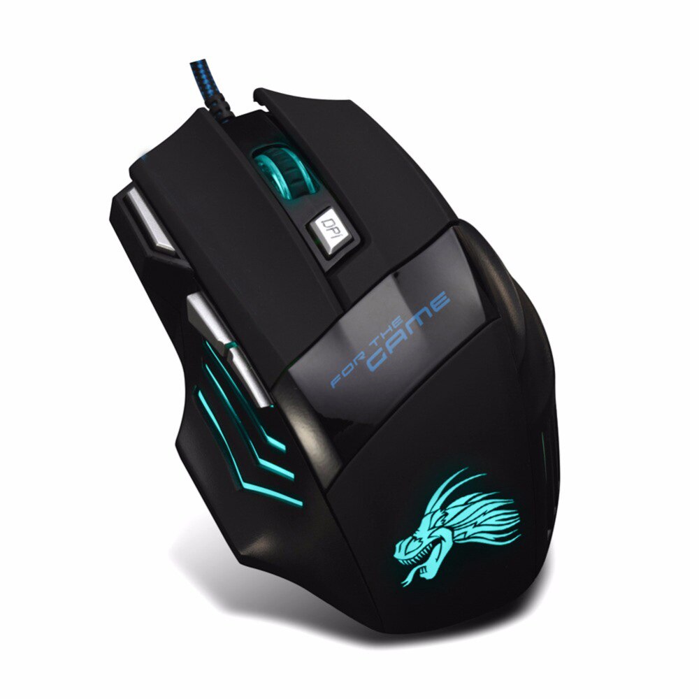 5000DPI Professional Gaming Mouse Breathing Light Mouse Usb Wired Computer Mouse 7-speed DPI for Laptop Pc DOTA LOL Gaming