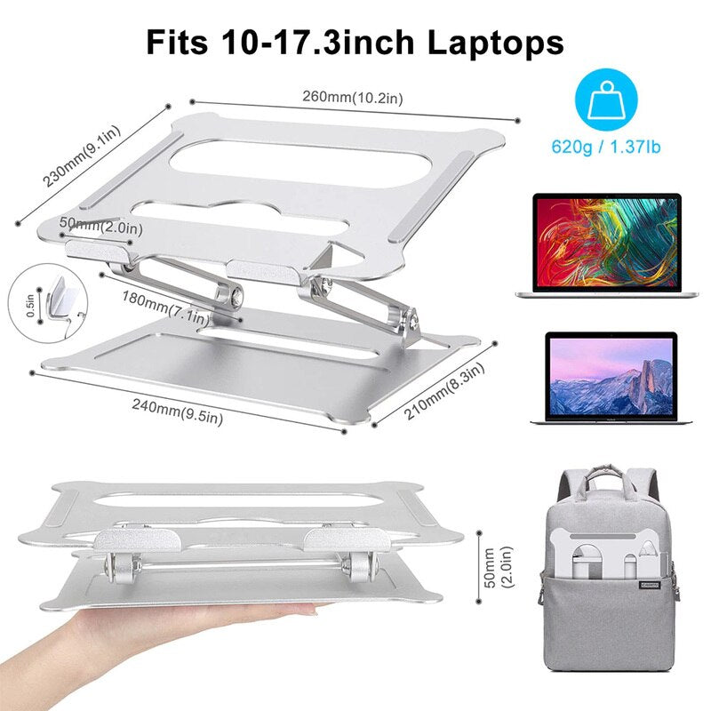 Adjustable Laptop Stand Portable Base Notebook Stand Support For Macbook Laptop Holder Computer Tablet Stand Laptop Table Stand