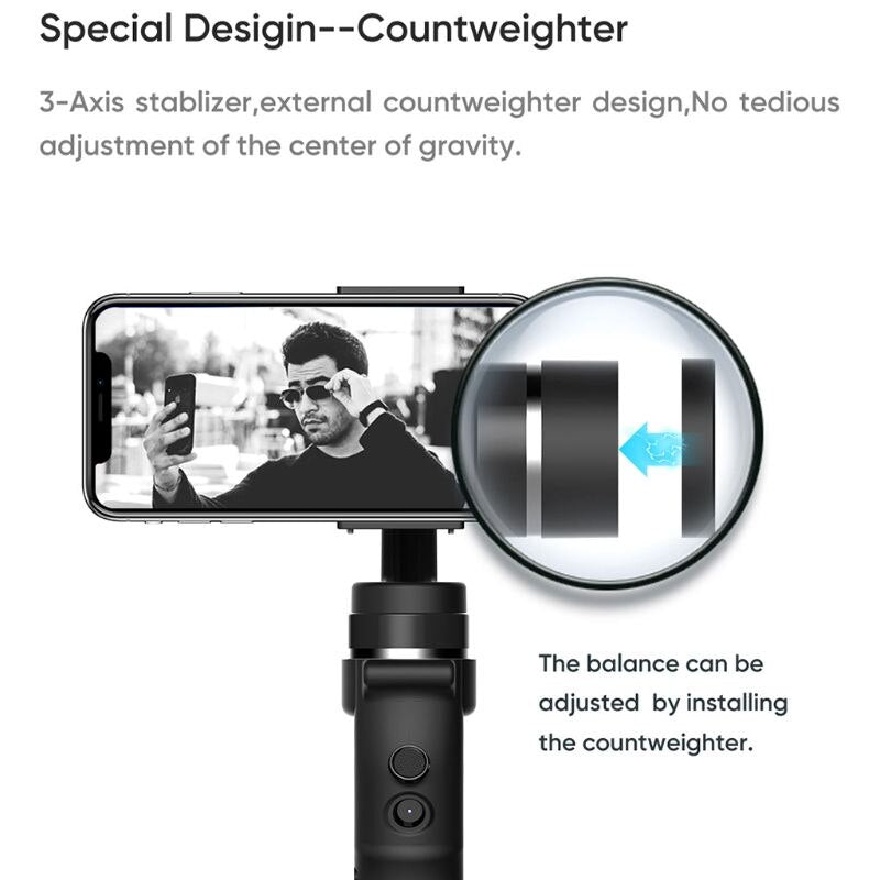 1Set 3 Axis Handheld Gimbal Stabilizer for Sam-sung iPhone Smartphone for Go-pro Action Camera Accessories