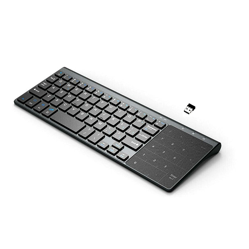Mini 2.4G Wireless 59 Keys Keyboard Portable Built-in English/Russia / Spanish Keyboard With Numpad And Touchpad For Windows PC
