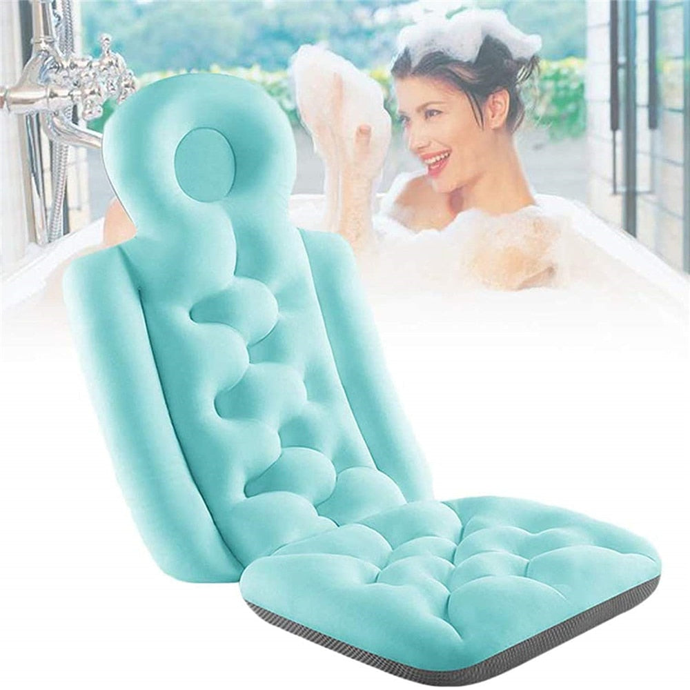 Bath Pillow Comfortable Cushion Spa Bathing Pad Bathtub Cushion Non-Slip Waterproof Neck & Back Relax Bathroom Supply