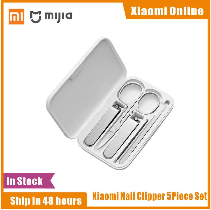 Xiaomi Mijia 5pcs Stainless Steel Nail Clippers Set Trimmer Pedicure Care Clippers Earpick Nail File Beauty Trimmer Professional