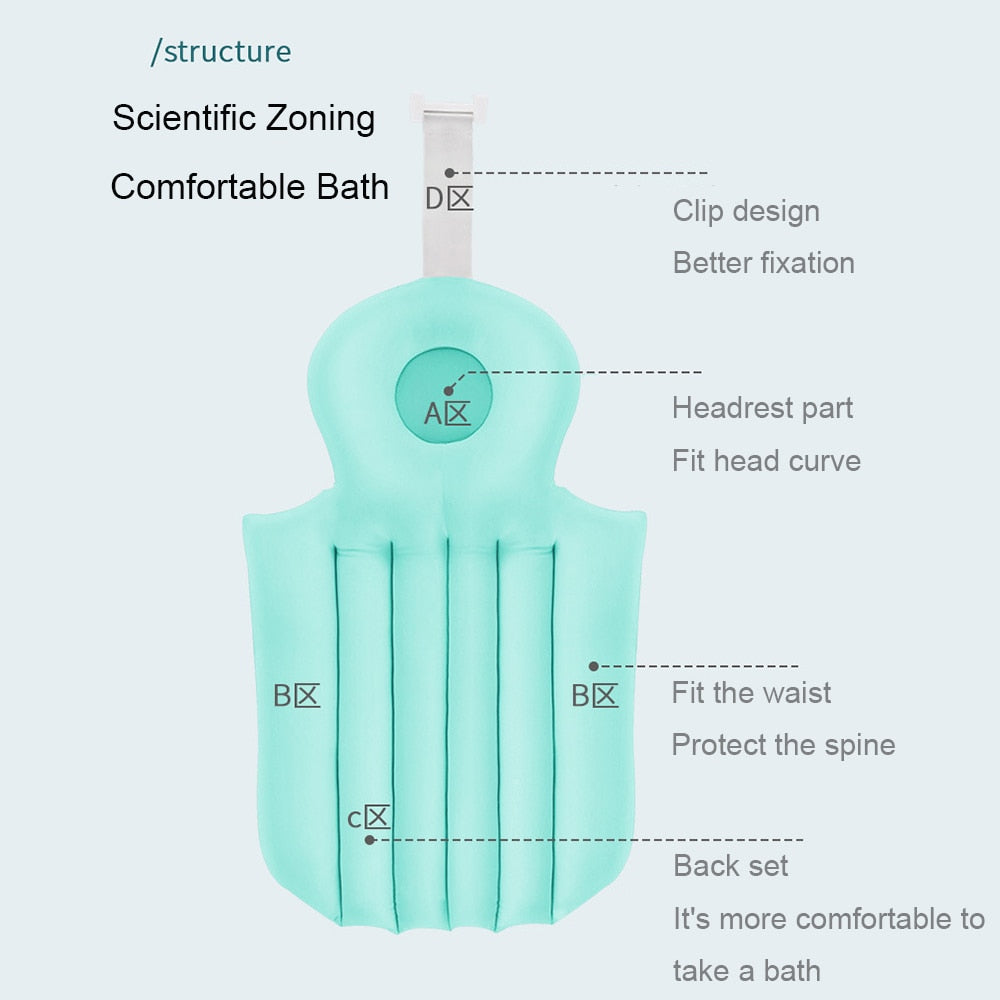 Bath Pillow Comfortable Cushion Spa Bathing Pad Bathtub Cushion Non-Slip Waterproof Neck & Back Relax Bathroom Supply