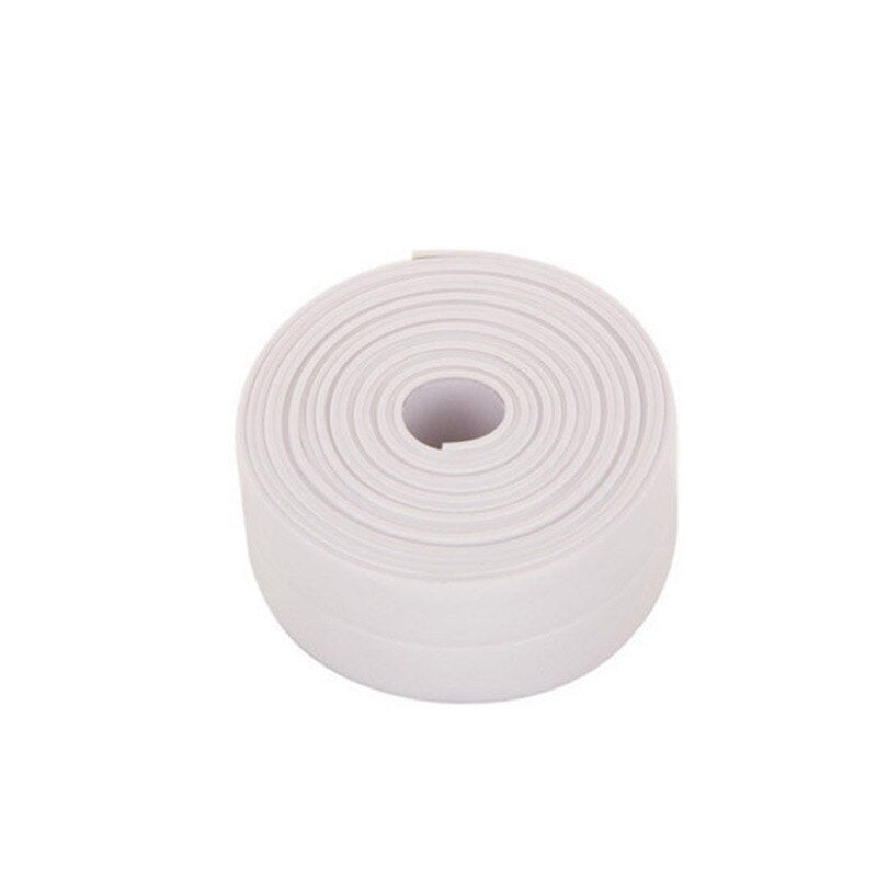 1Roll Waterproof Mold Proof Adhesive Tape Durable Use PVC Material Kitchen Bathroom Wall Sealing Tape Gadgets 3.2M