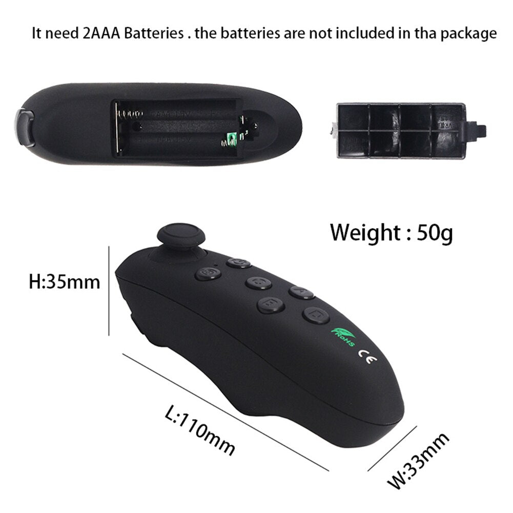 VR Remote Controller Gamepad  Control VR Video Game Selfie Flip E-Book PPT Mouse for VR Headest PC Phone 3D Glasses VR