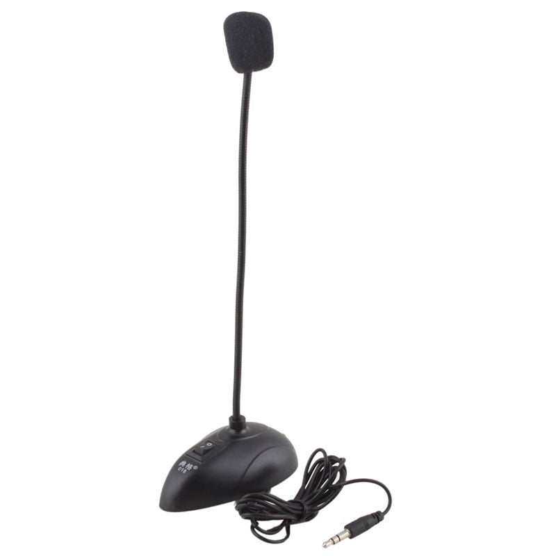 3.5mm Plug Flexible Stand Mini Studio Speech Microphone Gooseneck Wired Microphone for PC YouTube Video Skype Chatting Gaming