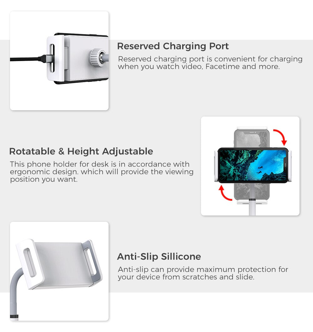 XIDU Desktop Phone Holder Stand for Tablet Smartphone Support Desk Stand Cell Phone Universal Mount For iPhone 12 Pro Max Xiaomi