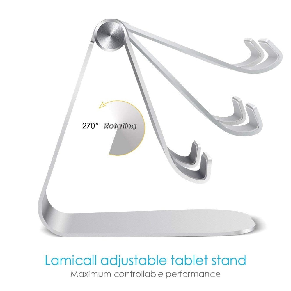 Tablet Stand Adjustable,Aluminum Desktop Stand Holder Dock Compatible 4-13 inch Tablet for iPad 9.7,10.5,12.9,Kindle,Nexus