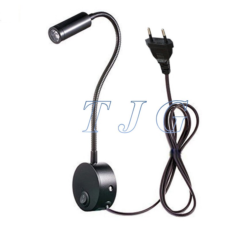 Three styles1W 3W LED Hoses Wall Lamp Flexible Home Hotel Bedside Reading Lamp Wall Light Modern Fashion Book Lights  LED Bulbs
