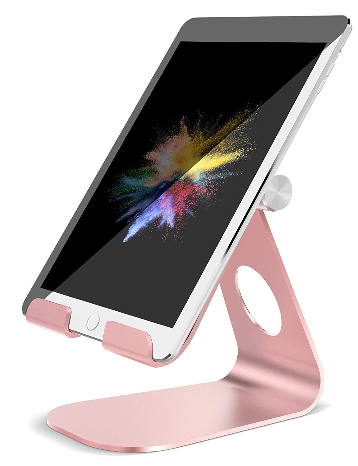 Tablet Stand Adjustable,Aluminum Desktop Stand Holder Dock Compatible 4-13 inch Tablet for iPad 9.7,10.5,12.9,Kindle,Nexus