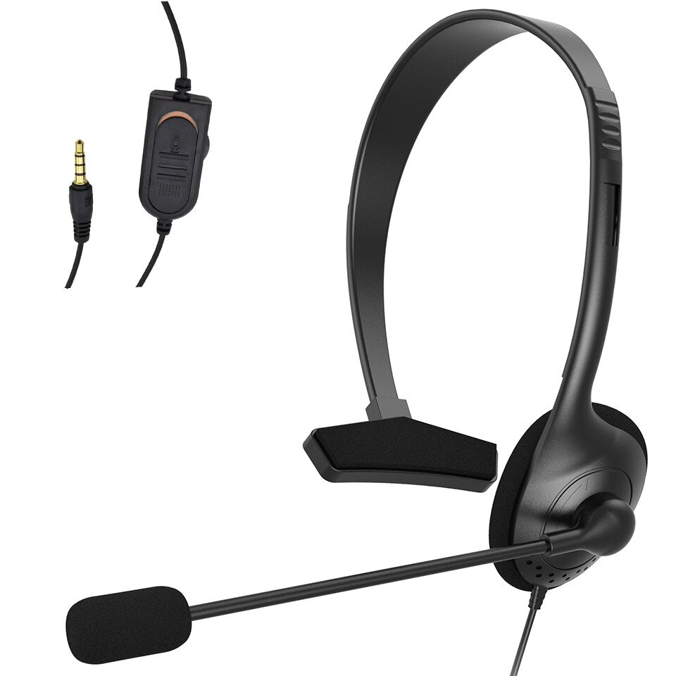 Call Center Wired Headset With Microphone 3.5mm Plug Voice Interphone Telephone Operator Headphone Noise Canceling For Computer