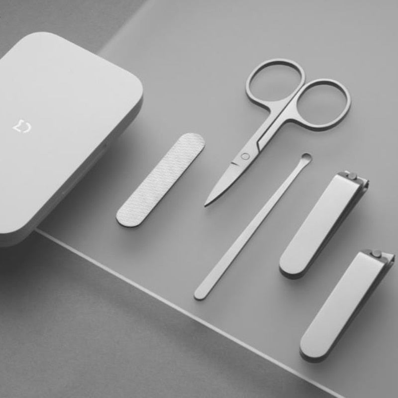 Xiaomi Mijia 5pcs Stainless Steel Nail Clippers Set Trimmer Pedicure Care Clippers Earpick Nail File Beauty Trimmer Professional