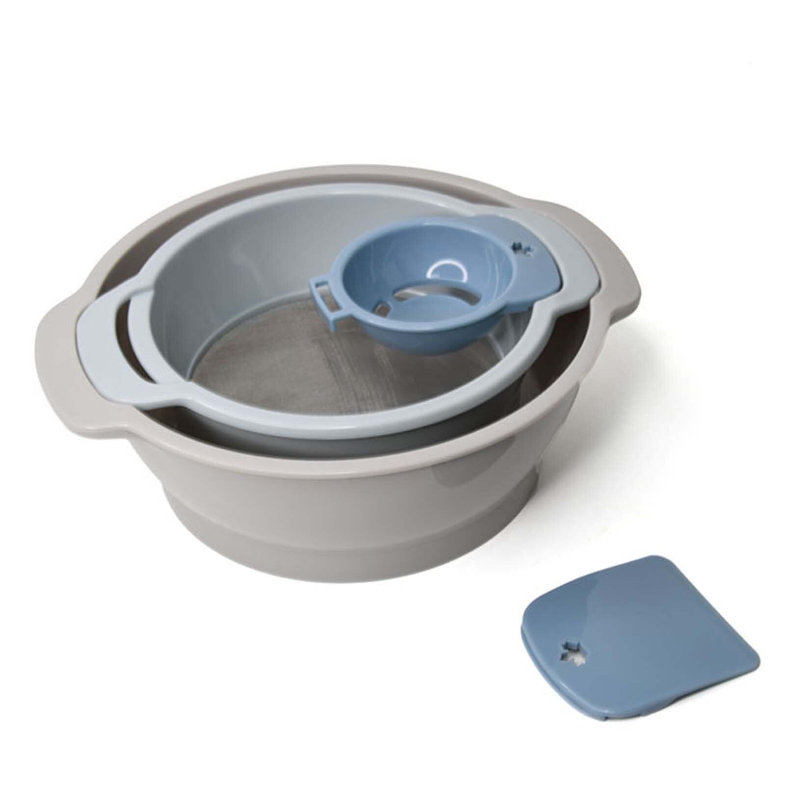 Practical Flour Sieve Mixing Bowl Kitchen Gadgets Pizza Making Gadgets Multifunctional flour sieve Kitchen free blender