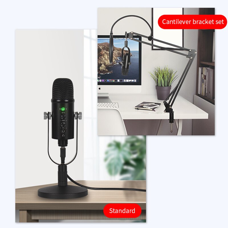 Professional Condenser Microphone with Stand USB Microfone For PC Computer Laptop KTV Radio Recording Gaming Streaming Mic