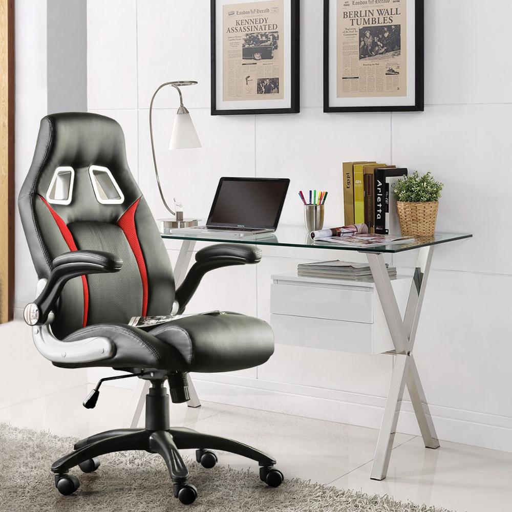Furgle Gaming Chair Office Chair Swivel Chair Height-Adjustable Gaming Chair PC Chair Ergonomic Executive Chair with Armrests
