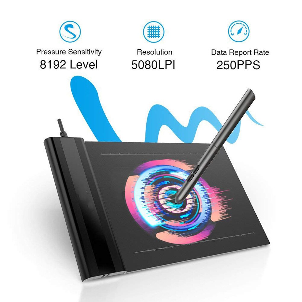 Drawing Tablet VEIKK S640 Graphic Board Ultra-Thin 6x4-inch Pen Tablet With 8192 Levels Passive Pen NEW
