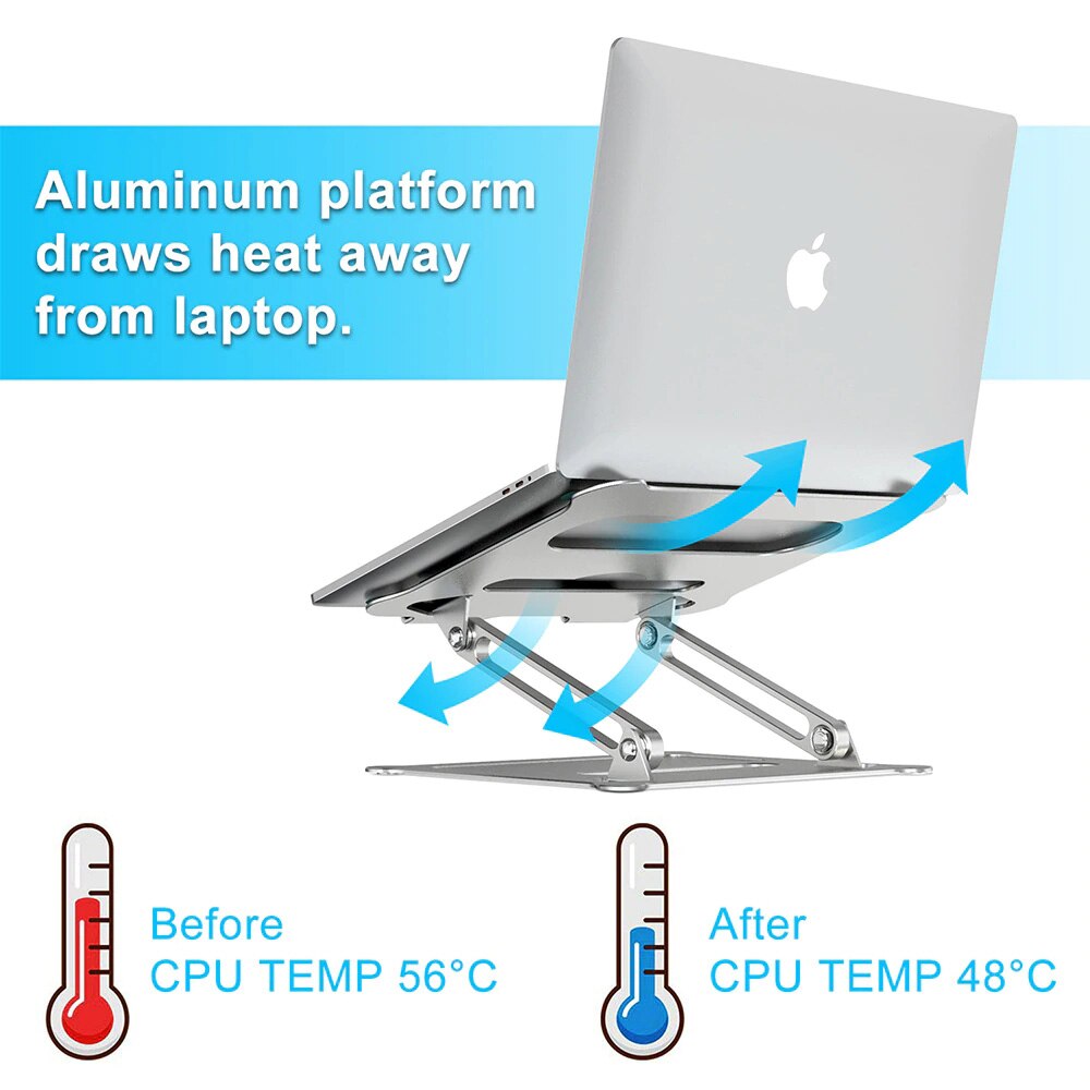 Aluminum Alloy Adjustable Laptop Stand Folding Portable for Notebook MacBook Computer Bracket Lifting Cooling Holder Non-slip