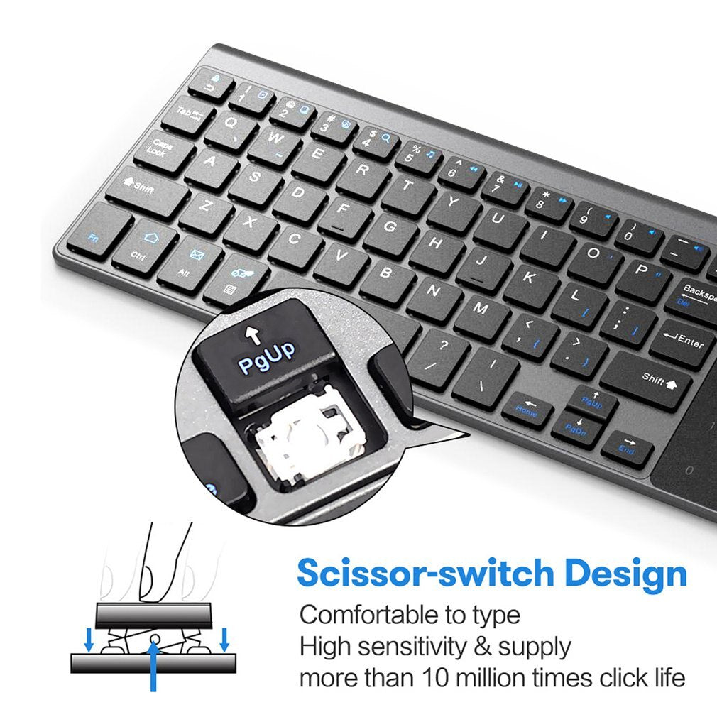 Thin 2.4Ghz Usb Wireless Mini Keyboard With Number Touchpad Numeric Keypad For Tablet Desktop Laptop Pc
