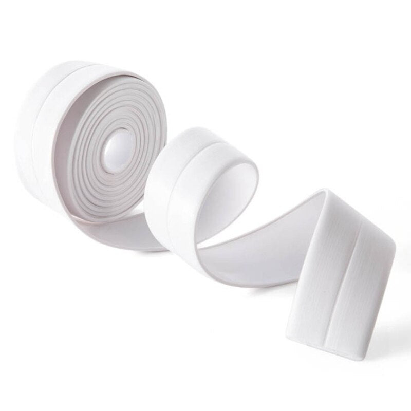 1Roll Waterproof Mold Proof Adhesive Tape Durable Use PVC Material Kitchen Bathroom Wall Sealing Tape Gadgets 3.2M