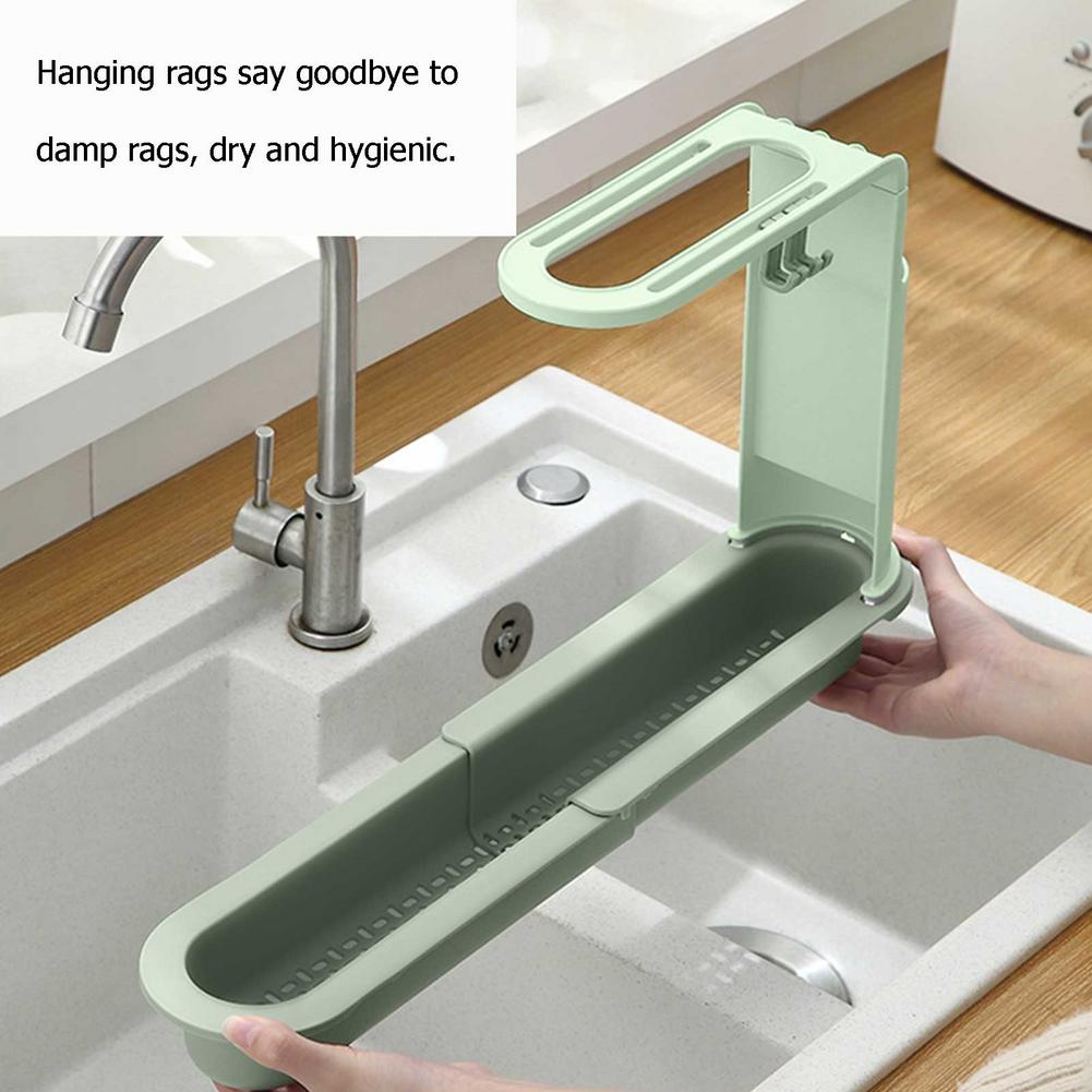 Telescopic Sink Storage Drain Rack Adjustable Kitchen Drain Storage Basket Expandable Sink Rack Holder Household Kitchen Gadgets