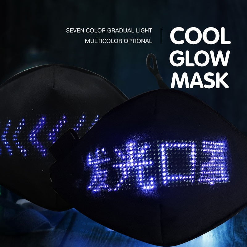 LED Luminous Mask Mobile Phone APP Edit Pattern Text Bungee Advertising Display Masks Module Matrix Programmable Christmas Gift