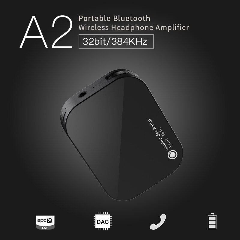 GGMM A2 HiFi Digital Audio Amp DAC Bluetooth Headphone Amplifier 32bit/384KHz Wireless Portable Mini Audio Amplifiers With Aptx
