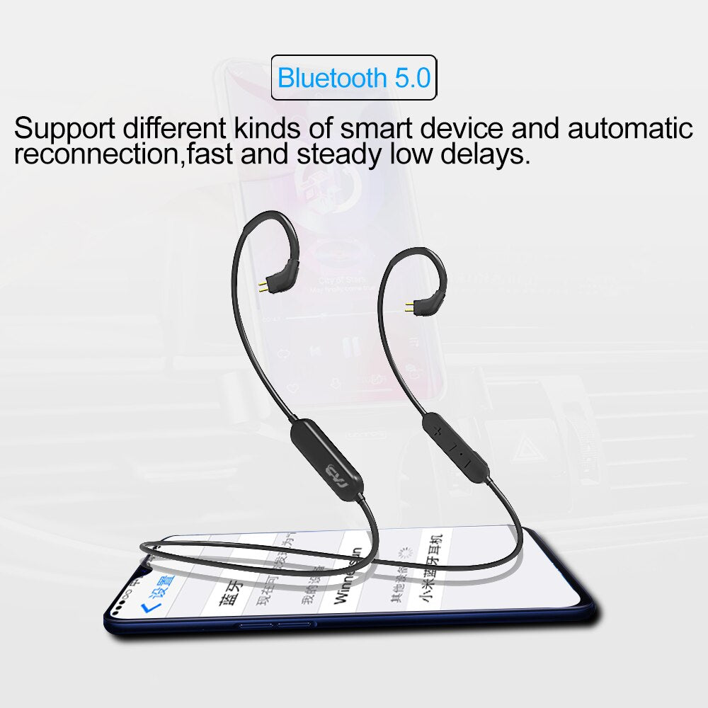 Detachable  Bluetooth Cable 2 Pin 0.78mm  HiFi In Ear Monitor Earphones Economy Choice for KZ,Trn,CVJ,CCA,QKZ,Kbear,BLON